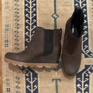 Sorel Brown Joan of Arctic Wedge II Chelsea Boots